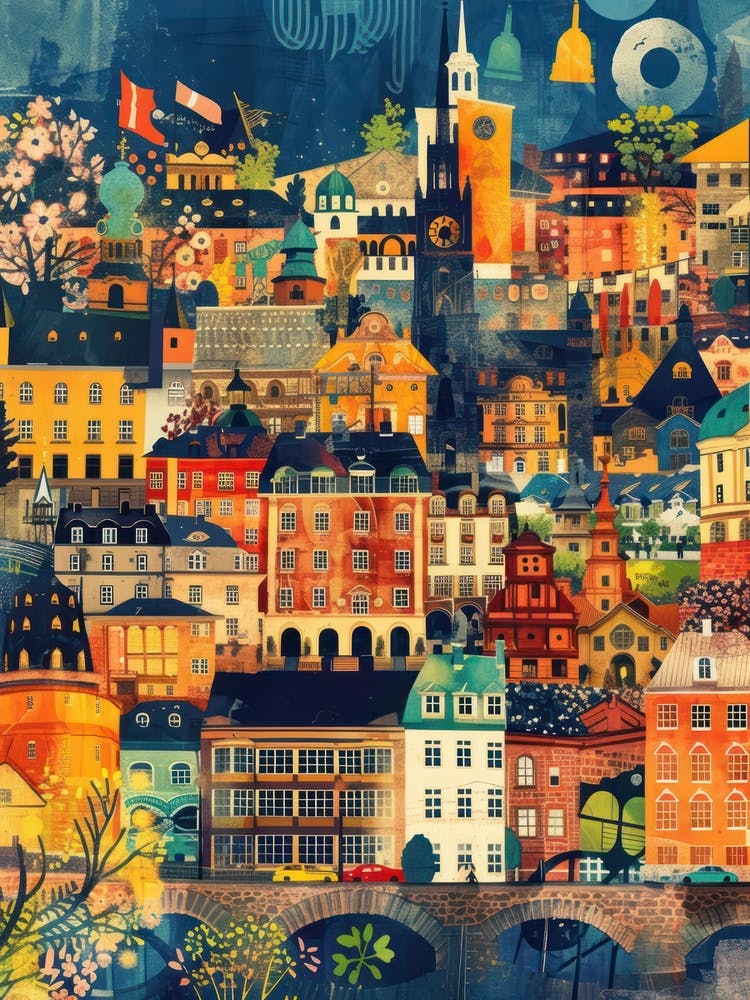 Sweden   Retro Collage Style 4