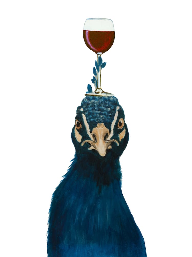 Peacock With Wineglass