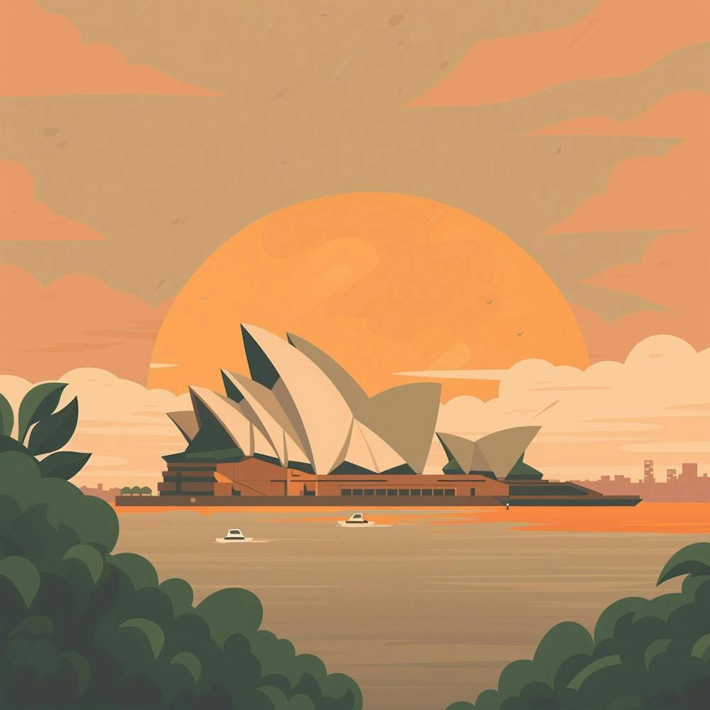 A Sydney Opera House In Sydney Lofi Illustration 1720432824 1