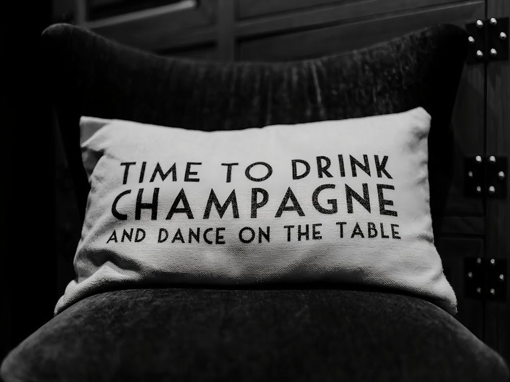 Time To Drink Champagne Wall Art, Black And White Print, Retro Party Poster, Funny Alcohol Wall Decor, Bar Cart Print, Entryway Wall Decor