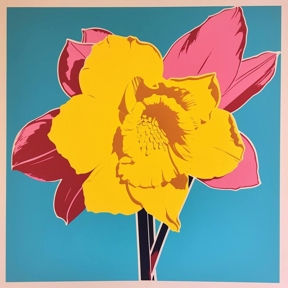 Daffodil 3 Pop Art Illustration Square