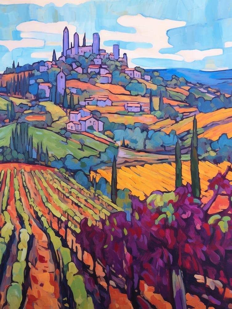 San Gimignano Italy 2 Fauvist Painting
