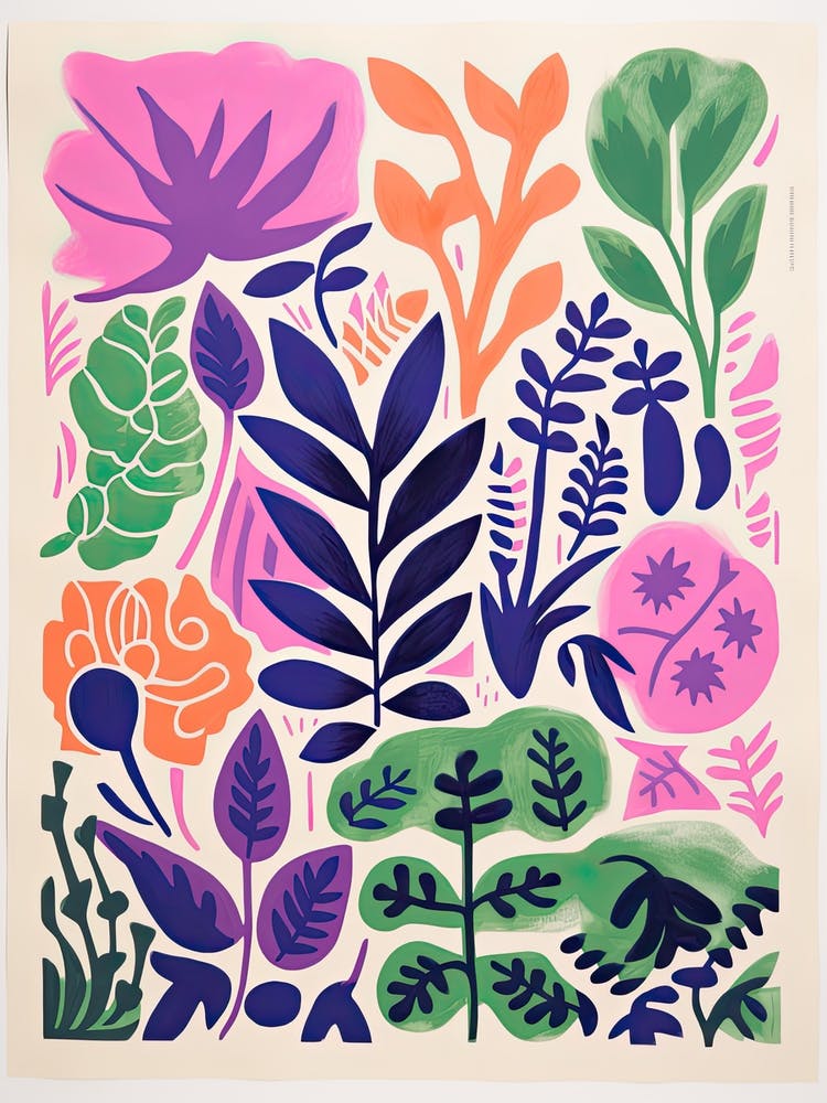 Colourful Botanical Risograph Style 8