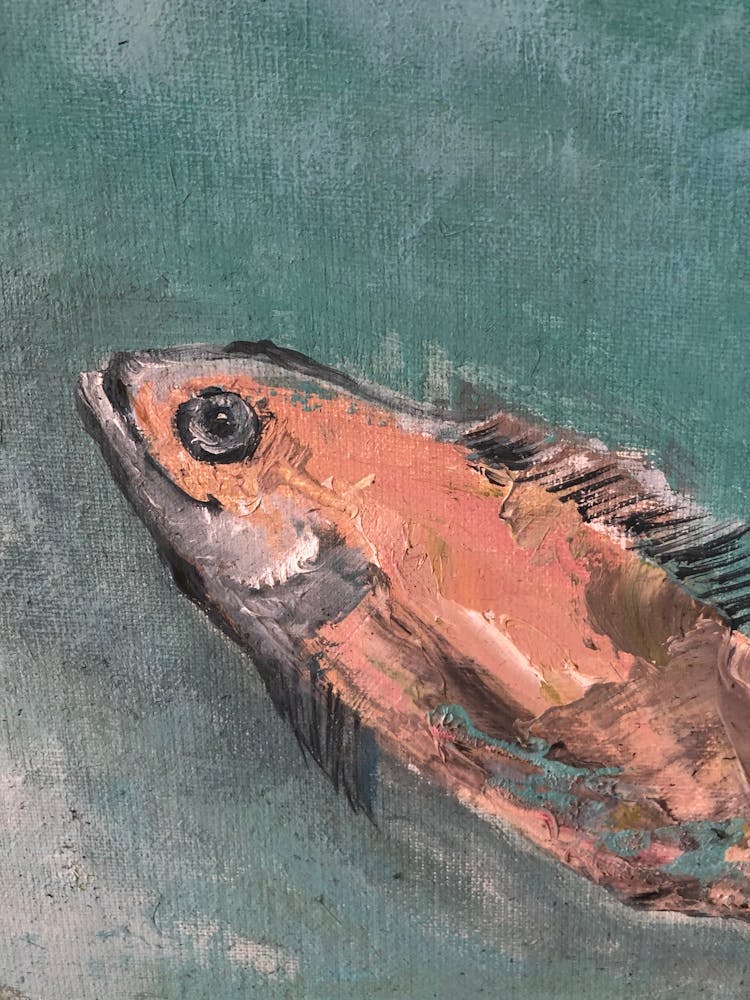 Clever Fish, 60*80 fragment, oil on canvas