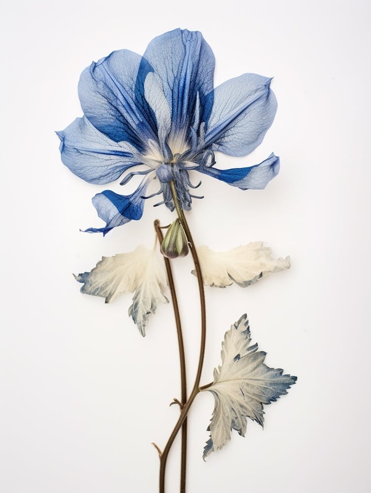 Pressed Flower Botanical Art Aconitum 2