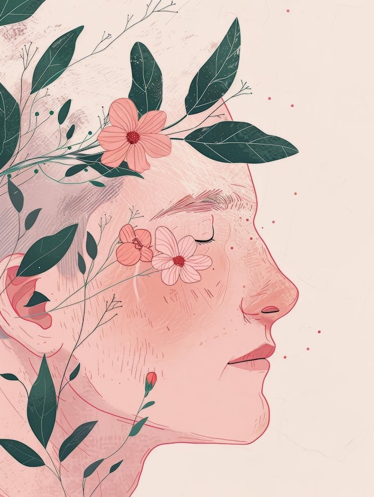 Portrait Of A Woman With Flowers 23