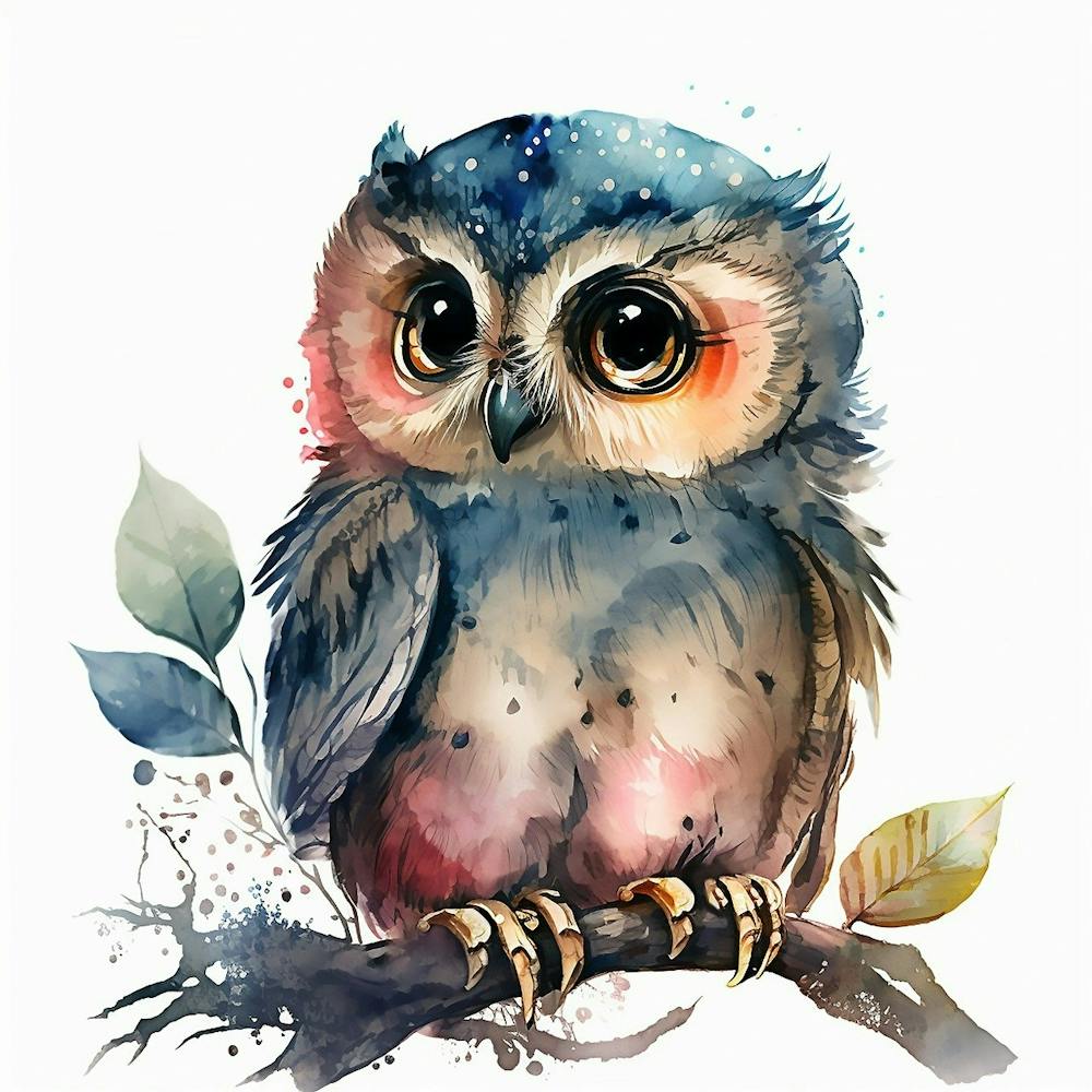 Owl Watercolor Painting