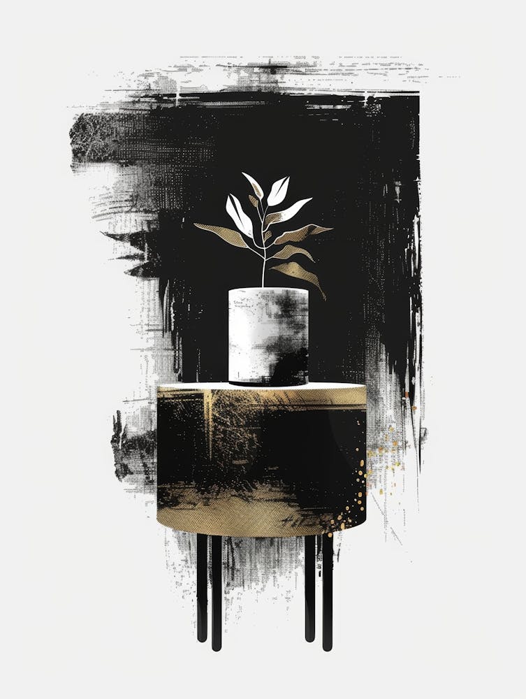 Black And Gold Canvas Print 60