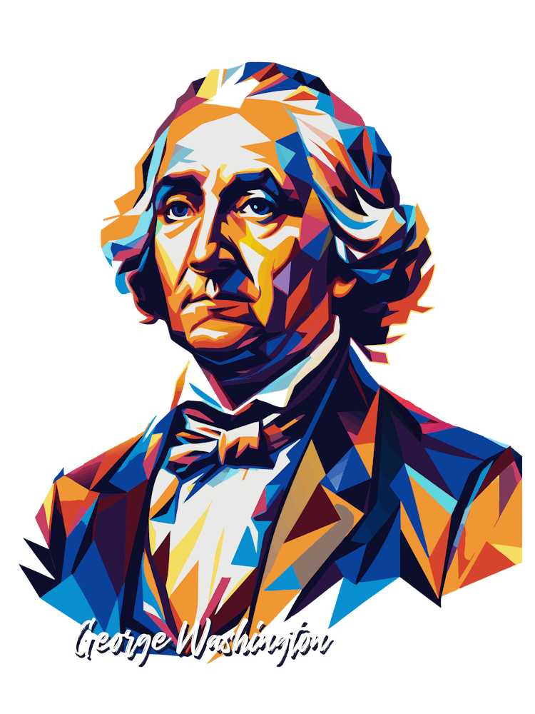 George Washington 02 Portrait WPAP Pop Art