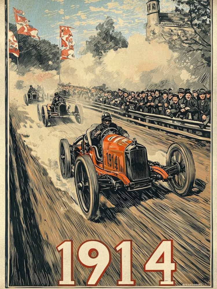 Aihrgdesign A Vintage Poster Of An Automobile Rally In 1914 F 7000ba04 0139 40ab 84a9 42546e70ae2f 1