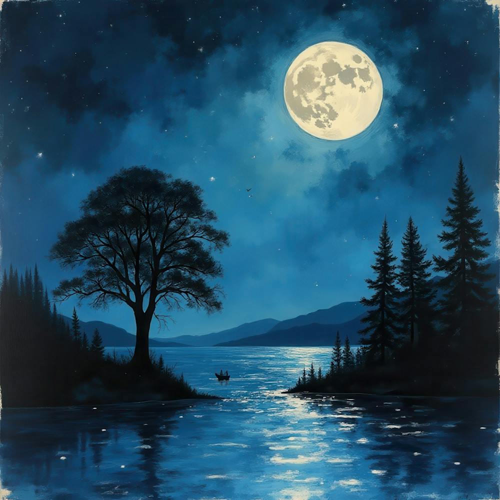 Moonlight Over Lake 3
