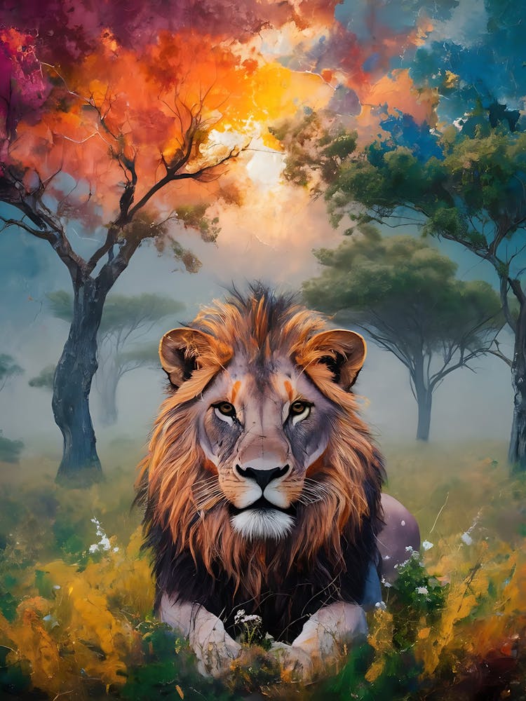 Lion In The Forest 1