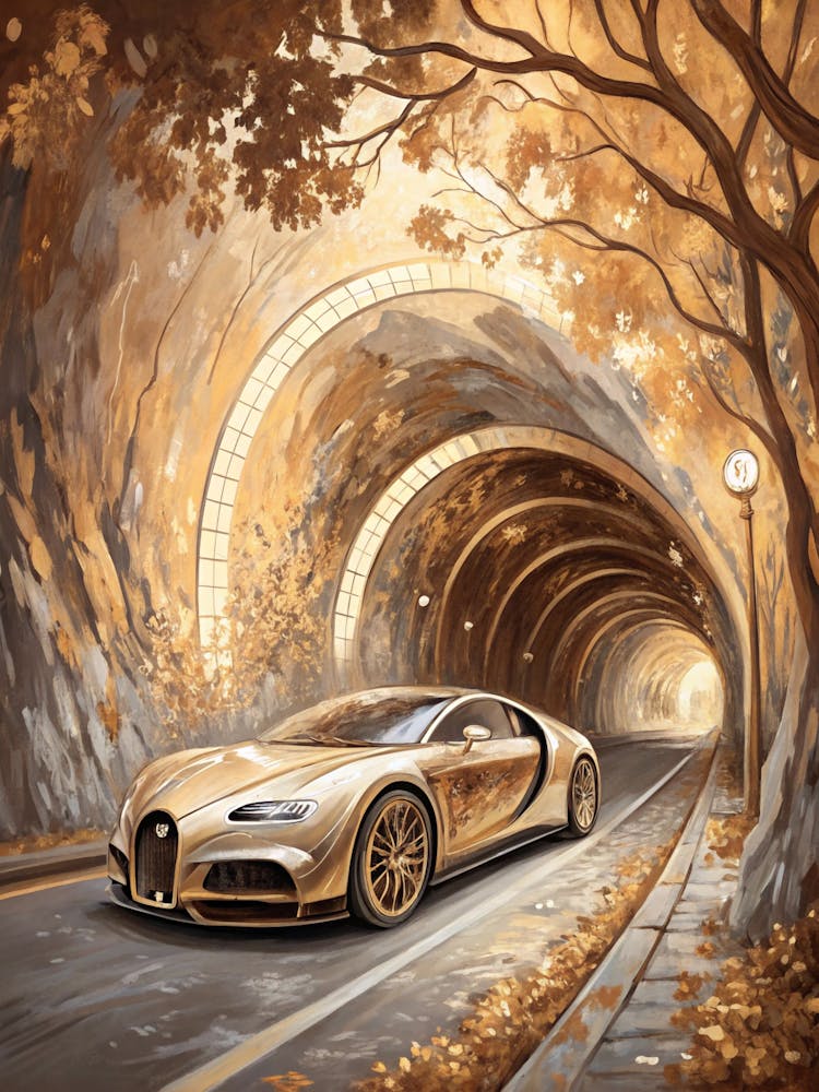 Oil Painting Style Abstract Luxury Tunnel In Bronz