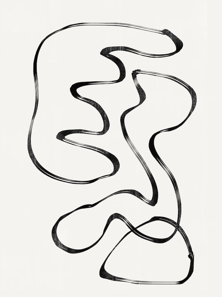Wavy Lines Abstract Modern Shape Contemporary Minimalistic Design Art