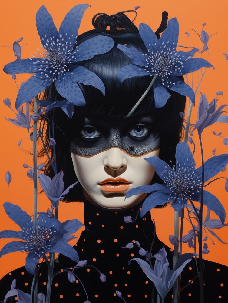 Surreal Flower Portrait 6 Painting