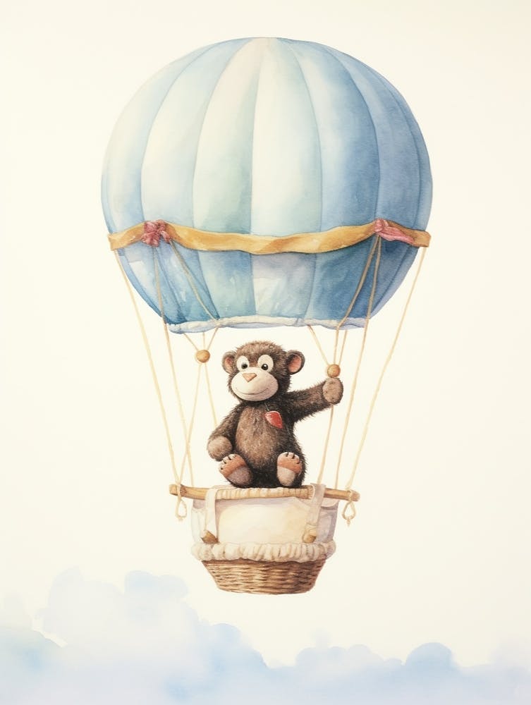 Baby Chimpanzee 1 In A Hot Air Balloon