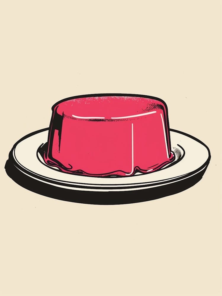 Minimalist Pink Line Jelly Illustration
