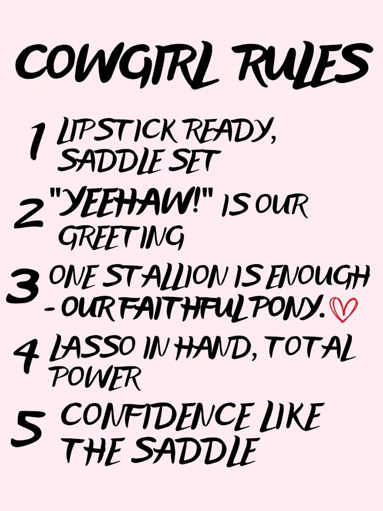 Cowgirl Rules