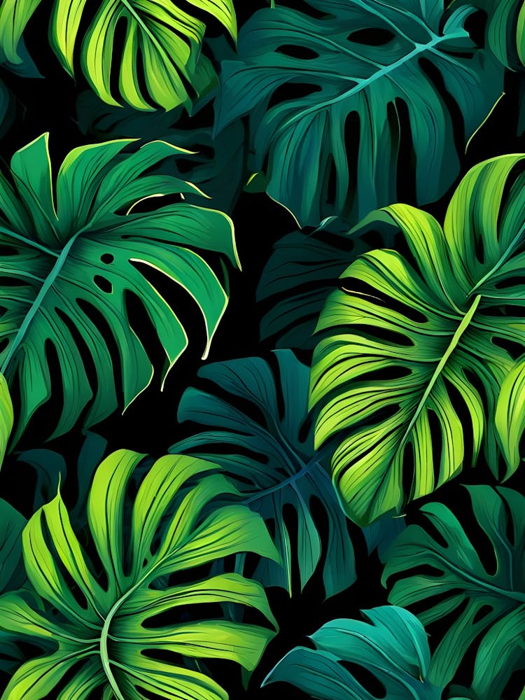 Tropical Leaf Pattern Art