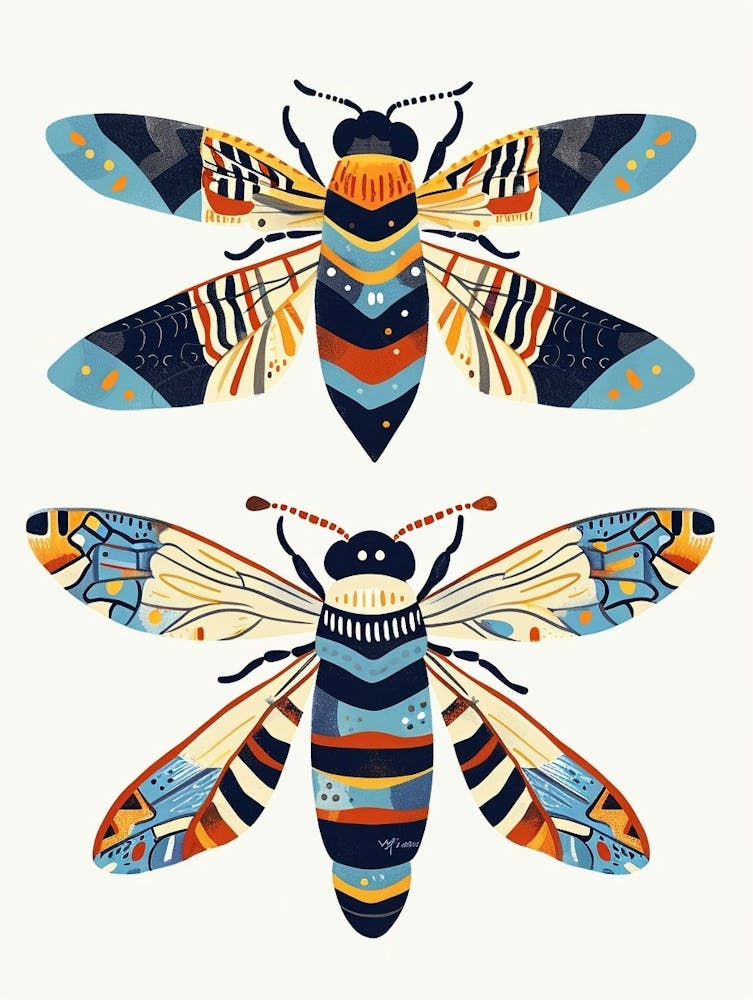 Colourful Insect Illustration Hornet 5