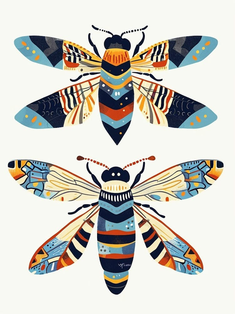 Colourful Insect Illustration Hornet 5