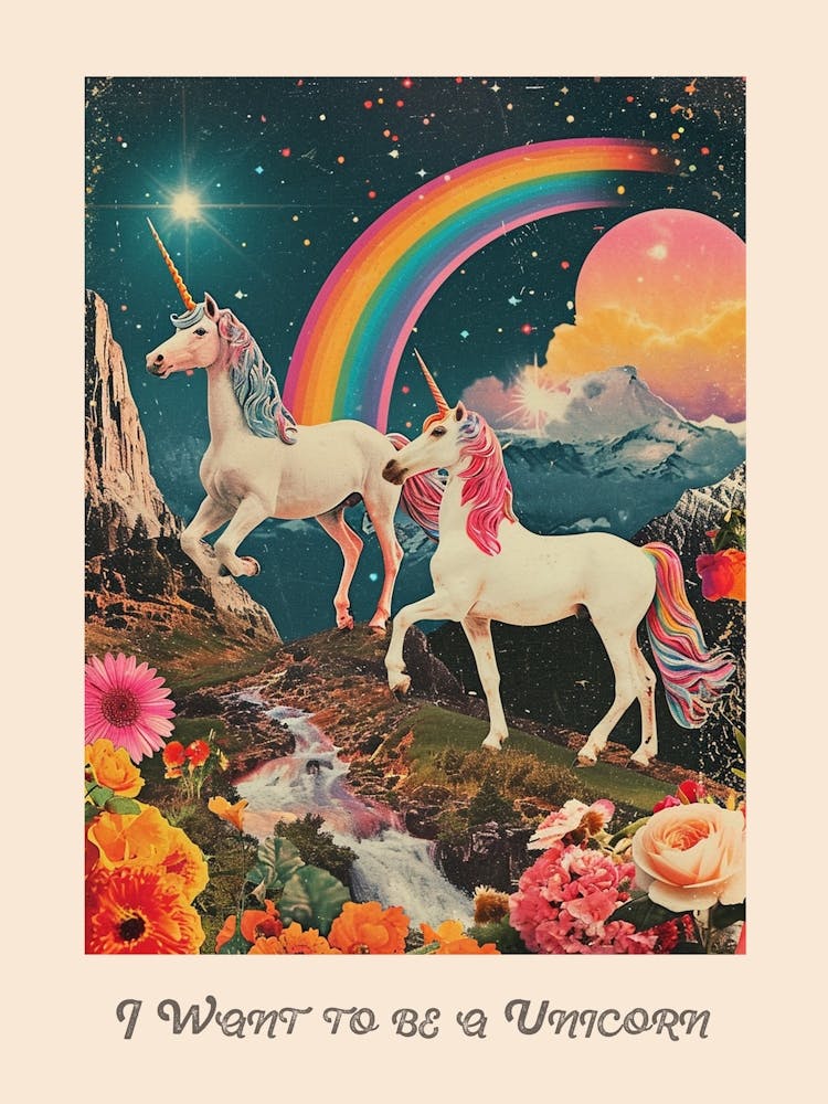 Ich möchte ein Einhorn sein Kitsch-Poster 3