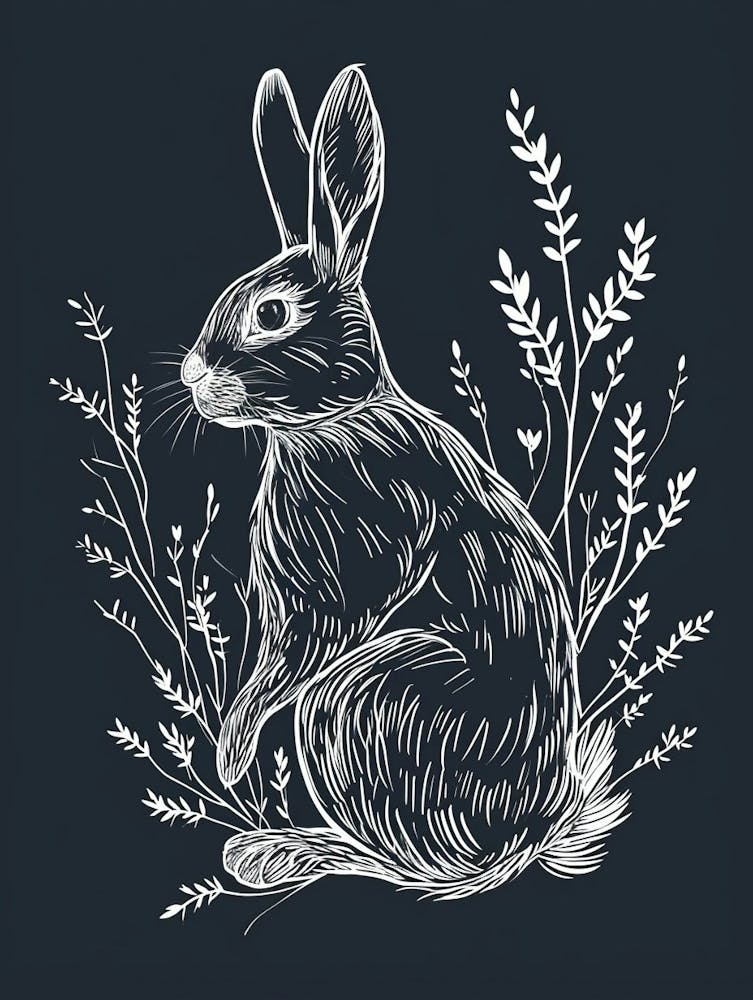 Tans Rabbit Minimalist Illustration 4