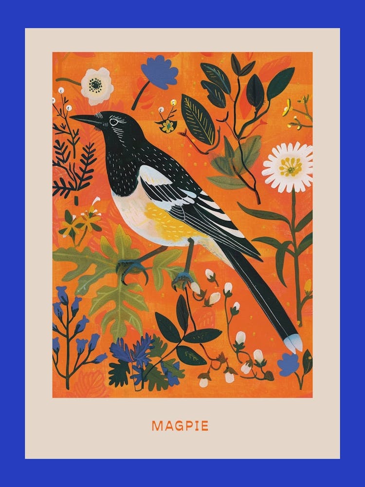 Affiche d'Oiseaux de Printemps - Pie 5