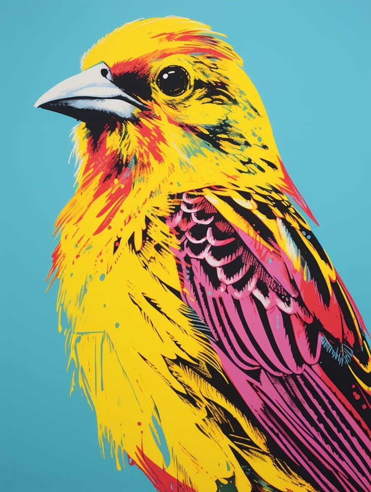 Andy Warhol Style Bird Yellowhammer 2