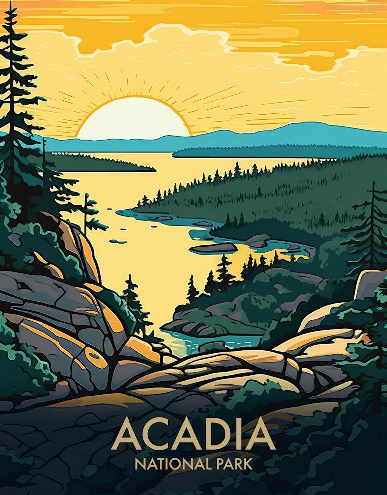 Acadia National Park Vintage Travel Poster 12