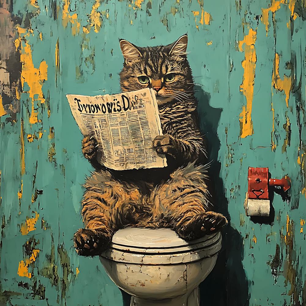 Cat Reading Newspaper 10