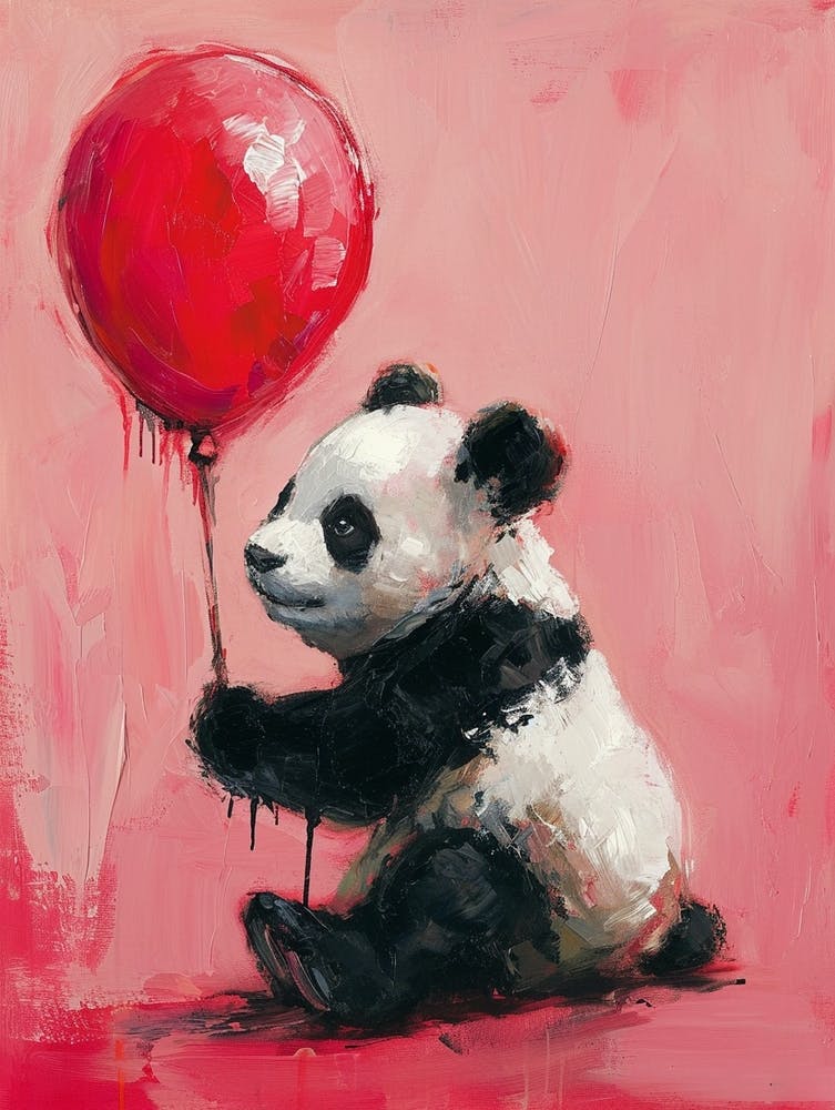 Cute Panda 1 With Balloon