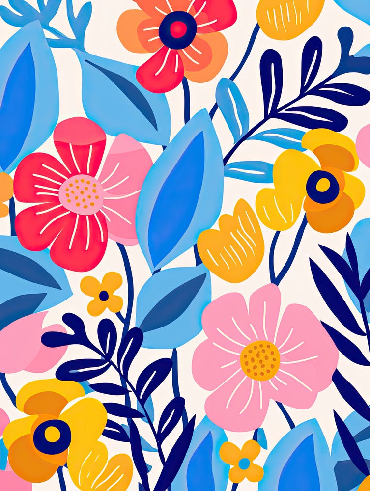 Blooms Of Harmony; Colorful Flower Market