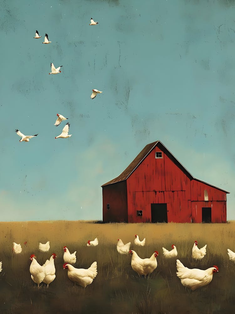 Chickens On A Farm