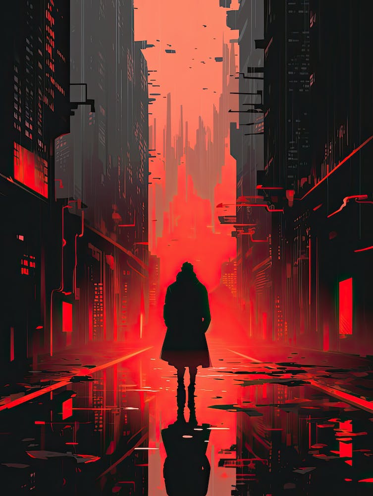 Futuristic city landscape, Cyberpunk city