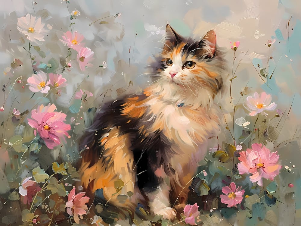 Cat In Flowers 6