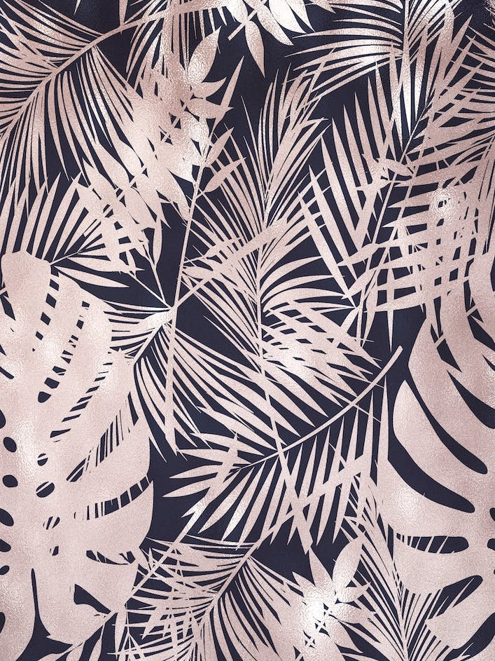 Royal Blue with Baby Pink Leafs