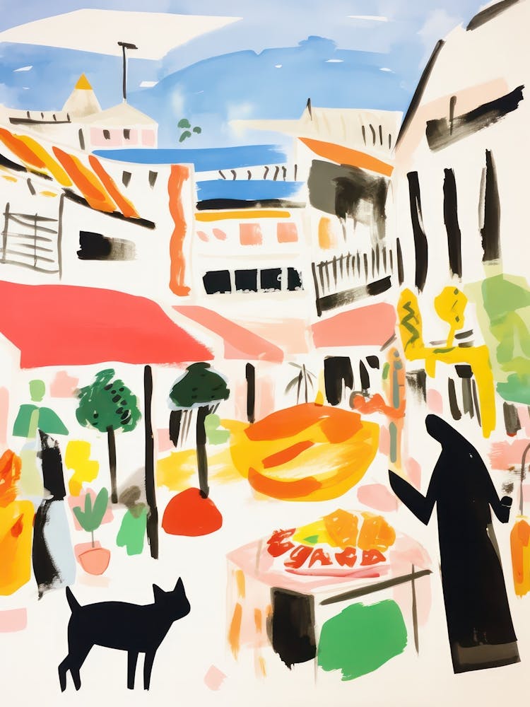 The Food Market In Santander 4 Illustration