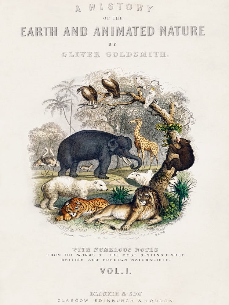 Cover Of A History Of The Earth And Animated Nature (1820), Oliver Goldsmith 1
