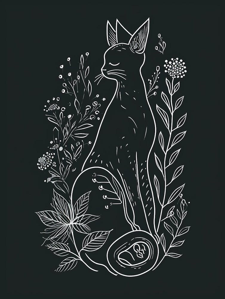 Pixiebob Cat Minimalist Illustration 3