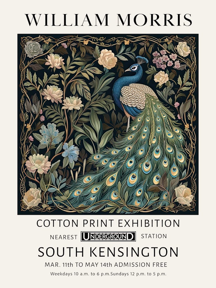 William Morris Big Peacocks Botanical