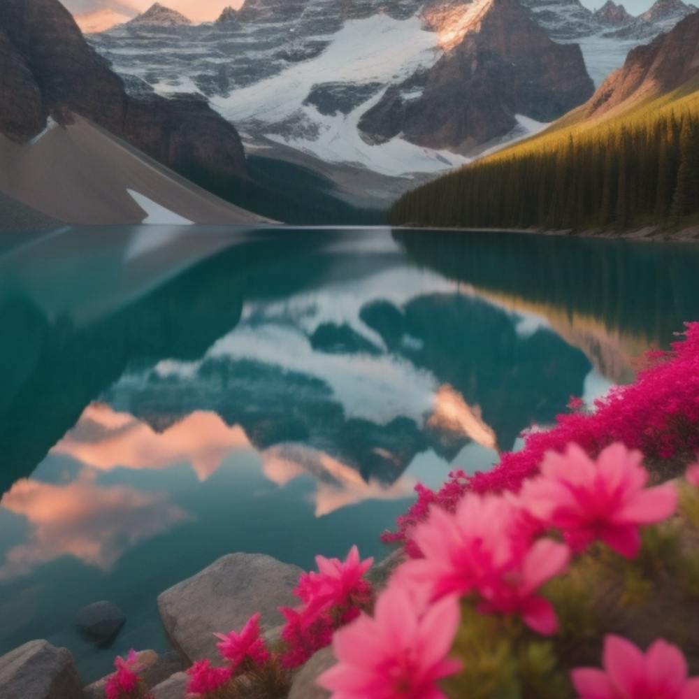 Sunset At Lake Banff