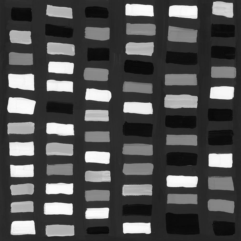 Painted Color Block Window Pane In Black And White