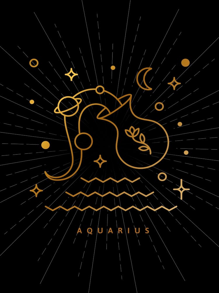 Aquarius Zodiac Sign — Zodiac geometric