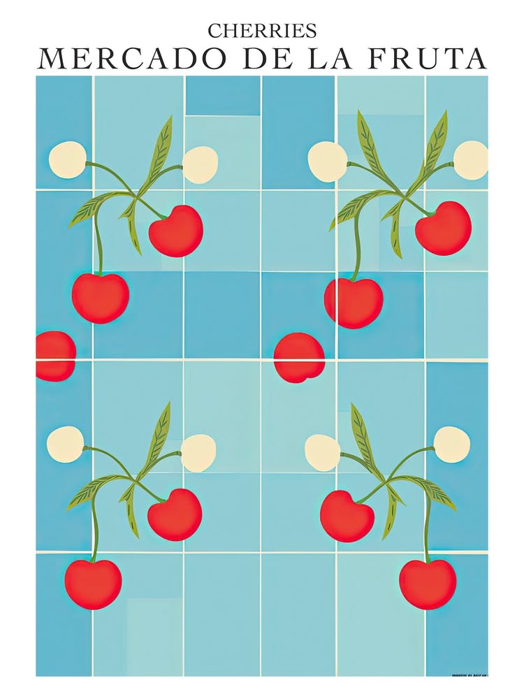 Mercado De La Fruta Cherries Illustration 4 Poster