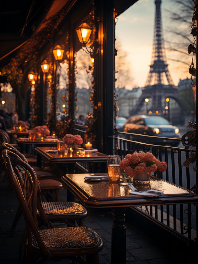 Paris Cafe At The Eiffel Tower