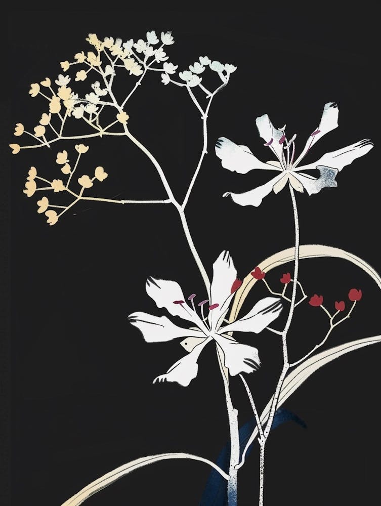 Neon Flowers On Black Babys Breath 7