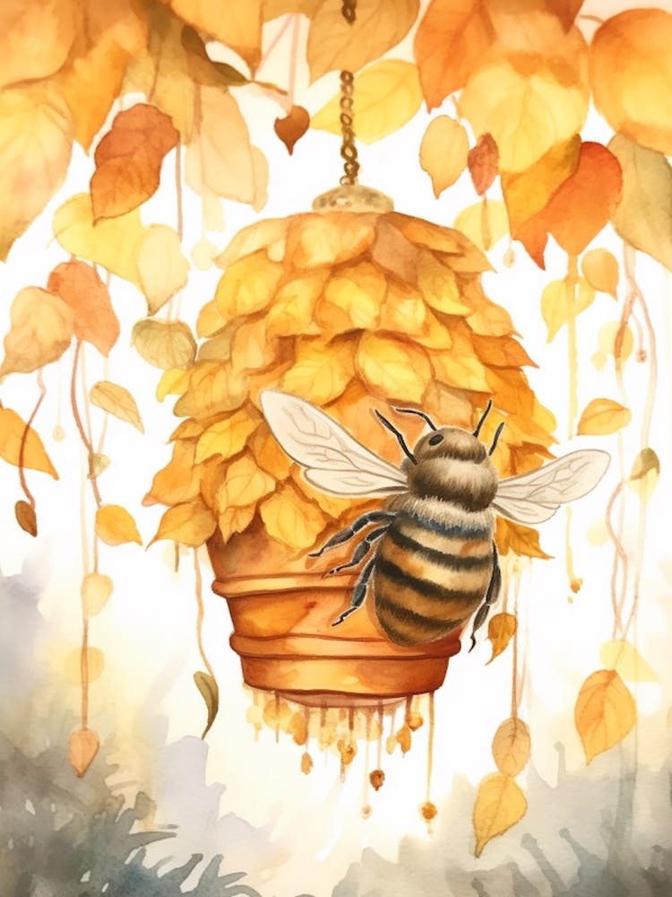 Apiary Bee Beehive Watercolour Illustration 2