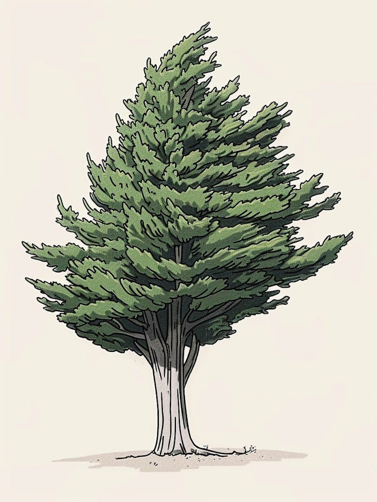 Cypress Tree Pixel Illustration 4