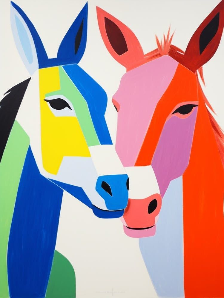 Colourful Kids Animal Art Donkey 2